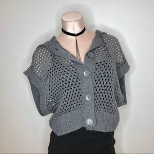 👽 Knitted Fishnet Batwing Hoodie